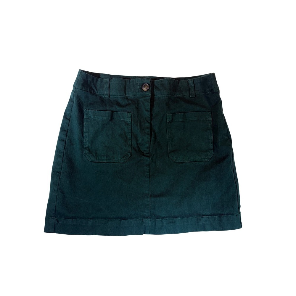Loft Womens Dark Green Twill Utility Mini Skirt Size 10 Patch Pockets Chino